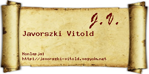 Javorszki Vitold névjegykártya